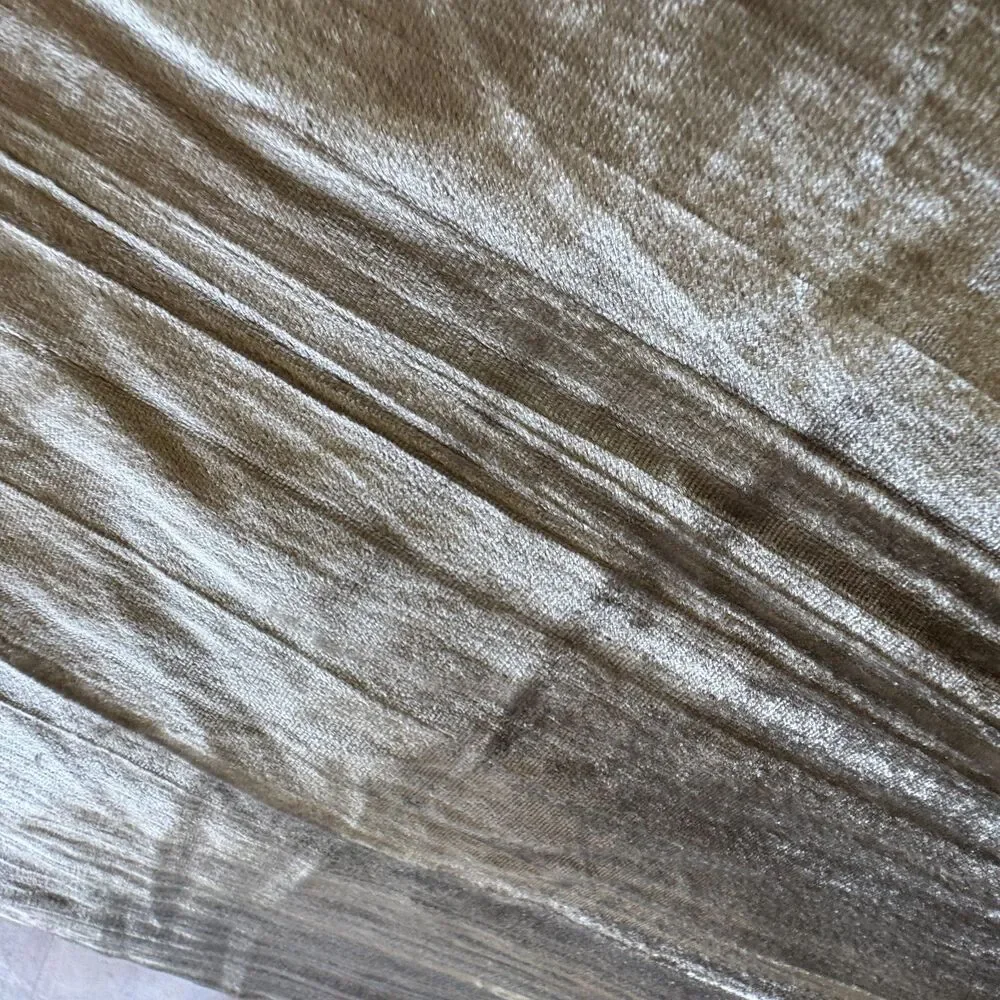 West Elm Crinkle Velvet Duvet Cover Full/Queen Pearl Gray Viscose Cotton NWOT